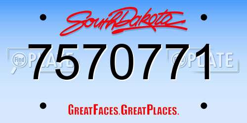 7570771 South Dakota License Plate