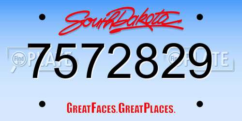 7572829 South Dakota License Plate