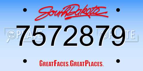 7572879 South Dakota License Plate