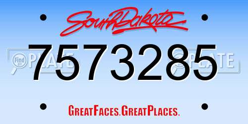 7573285 South Dakota License Plate