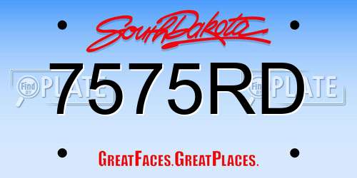7575RD South Dakota License Plate