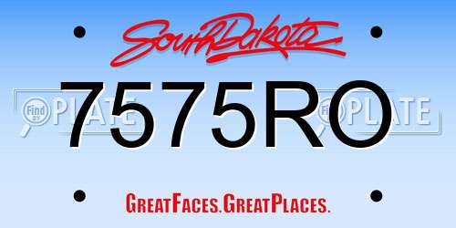 7575RO South Dakota License Plate