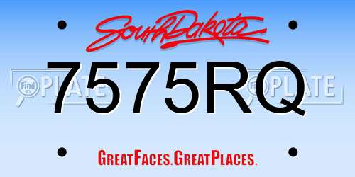 7575RQ South Dakota License Plate