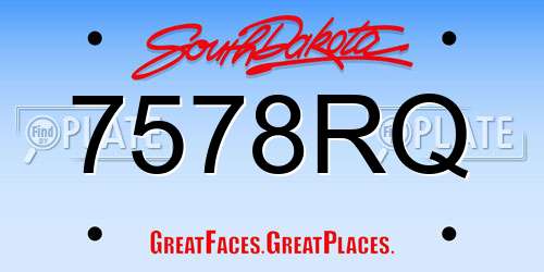7578RQ South Dakota License Plate
