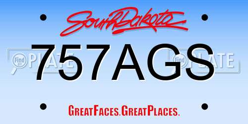 757AGS South Dakota License Plate