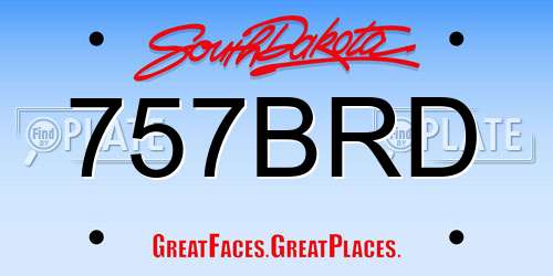 757BRD South Dakota License Plate