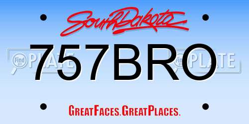 757BRO South Dakota License Plate