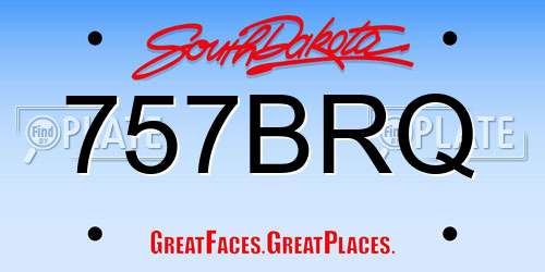 757BRQ South Dakota License Plate