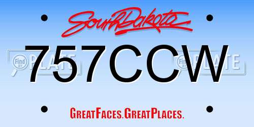 757CCW South Dakota License Plate