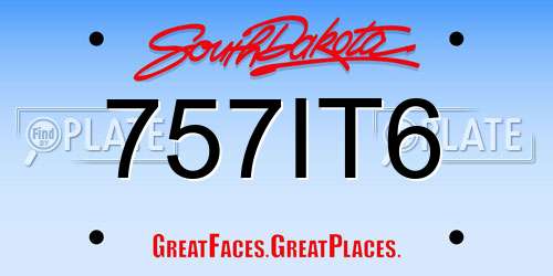 757IT6 South Dakota License Plate