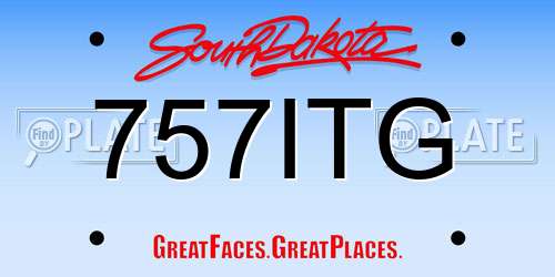 757ITG South Dakota License Plate