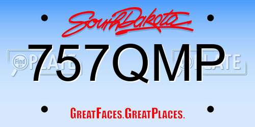 757QMP South Dakota License Plate