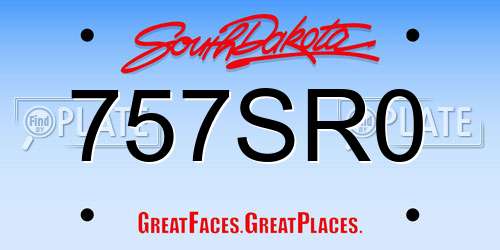 757SR0 South Dakota License Plate