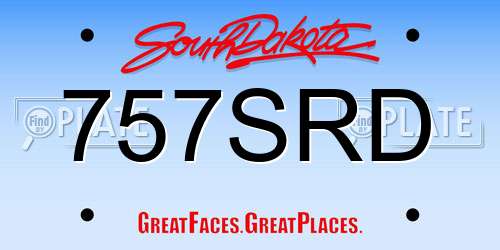 757SRD South Dakota License Plate