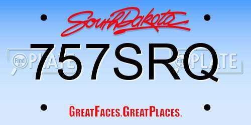 757SRQ South Dakota License Plate