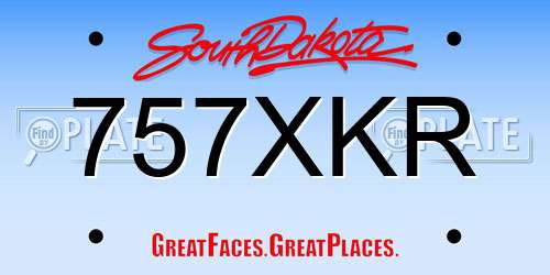 757XKR South Dakota License Plate