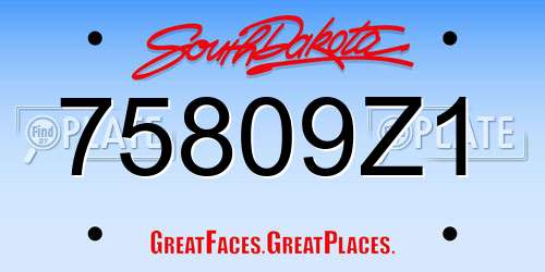 75809Z1 South Dakota License Plate