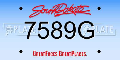 7589G South Dakota License Plate
