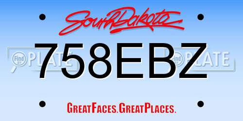 758EBZ South Dakota License Plate