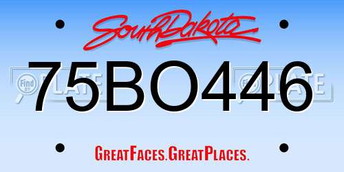 75BO446 South Dakota License Plate