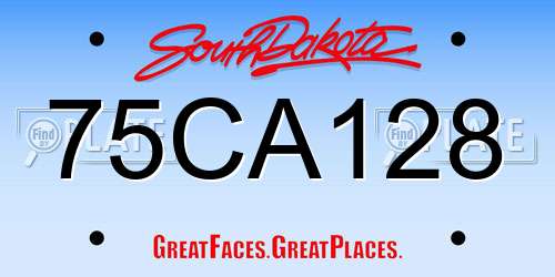 75CA128 South Dakota License Plate