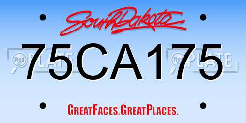 75CA175 South Dakota License Plate