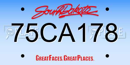 75CA178 South Dakota License Plate