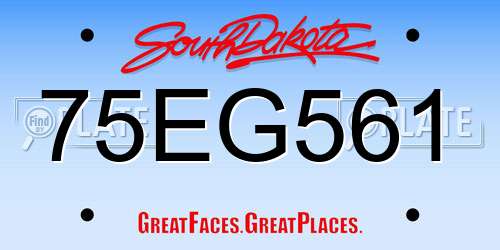 75EG561 South Dakota License Plate