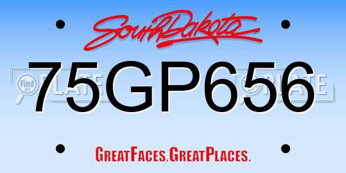 75GP656 South Dakota License Plate