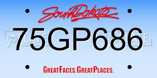 75GP686 South Dakota License Plate