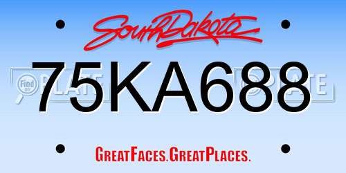 75KA688 South Dakota License Plate