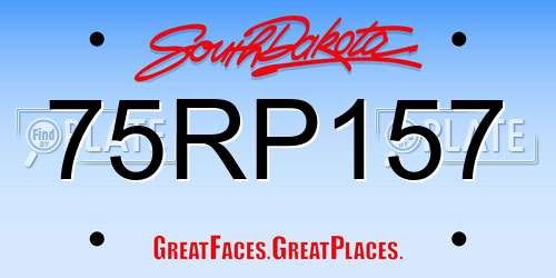 75RP157 South Dakota License Plate
