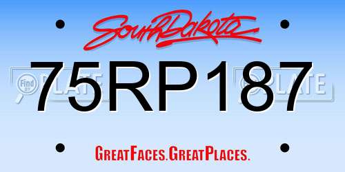 75RP187 South Dakota License Plate