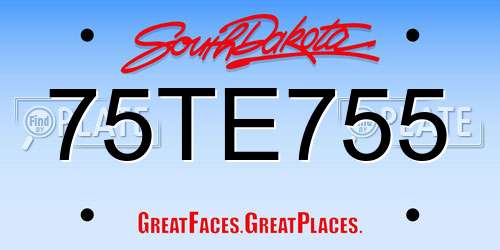 75TE755 South Dakota License Plate