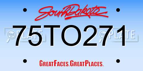 75TO271 South Dakota License Plate