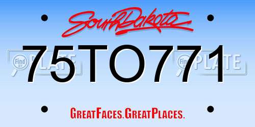 75TO771 South Dakota License Plate