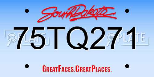 75TQ271 South Dakota License Plate