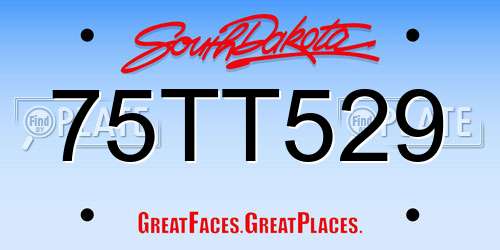 75TT529 South Dakota License Plate