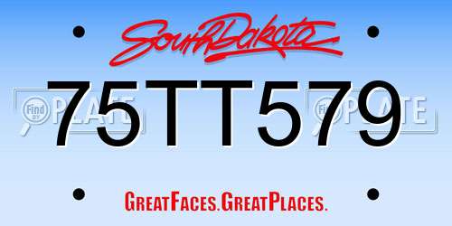 75TT579 South Dakota License Plate