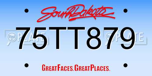 75TT879 South Dakota License Plate