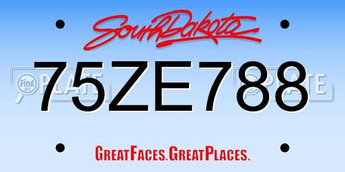 75ZE788 South Dakota License Plate
