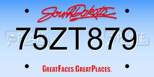 75ZT879 South Dakota License Plate