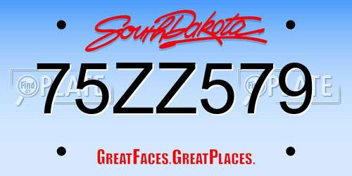 75ZZ579 South Dakota License Plate
