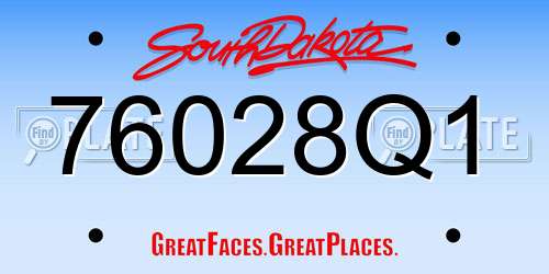 76028Q1 South Dakota License Plate