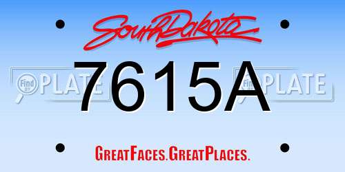 7615A South Dakota License Plate