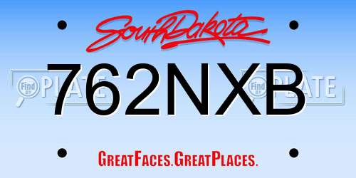 762NXB South Dakota License Plate