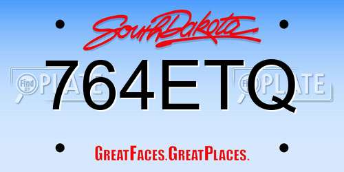764ETQ South Dakota License Plate