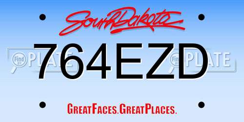 764EZD South Dakota License Plate