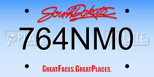 764NM0 South Dakota License Plate