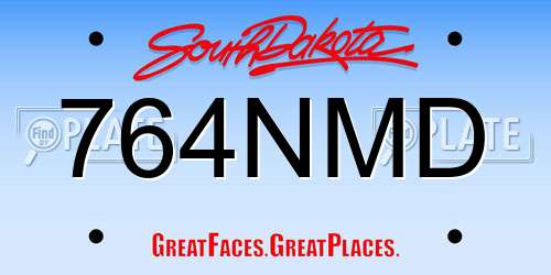 764NMD South Dakota License Plate